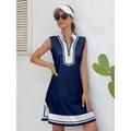 Women's Golf Dress Navy Sleeveless Fall Winter Ladies Golf Attire Clothes Outfits Wear Apparel