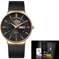 LIGE Men's Watches Top Brand Luxury Fashion Ultra Thin Date Clock Male Mesh belt casual Quartz Watch Men Sports Waterproof Wrist Watch