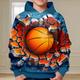 Boys 3D Basketball Hoodie Pullover Long Sleeve 3D Print Spring Fall Fashion Streetwear Cool Polyester Kids 3-12 Years Hooded Outdoor Casual Daily Regular Fit