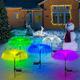 2PCS Colorful Gradient Light Solar Fiber Jellyfish Light Dandelion Light Garden Atmosphere Decoration LED Courtyard Color Light Outdoor Waterproof Lawn Light