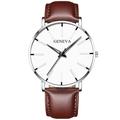 Geneva Quartz Watch for Men Minimalist Ultra Thin Stainless Steel Watch Stylish Men's Watch Business Casual Quartz Watch