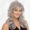 Gayle Wig Long Wig with Soft Face-Framing Bangs and Lush Layers Of Loose Curls/Multi-tonal Shades of Blonde Silver Brown and Red