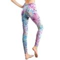 Women's Leggings Milk Fiber Leopard Gradient Leopard Print 0358 blue and purple leopard print Active High Waist Full Length Outdoor Home Fall Winter