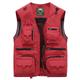 Men's Gilet Fishing Vest Hiking Vest Outdoor Street Fishing Racing Sporty Casual Summer Fall Pocket Full Zip Polyester Breathable Solid Color Zipper V Neck Regular Fit Black Army Green Red Navy Blue