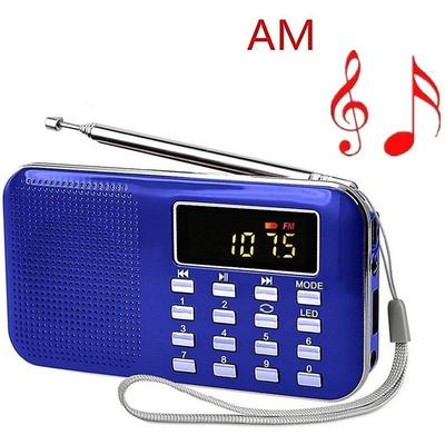 Portable Digital AM FM Radio Media Speaker MP3 Music Player Support TF Card / USB Disk with LED Screen Display and Emergency Flashlight Function