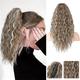 Ponytail Extension 18 Inch Claw Multi Layered Clip on Ponytail Extension for Women Long Curly Hair Extensions Synthetic Clip in Ponytail Hairpiece for Daily Use - Grey/Brown/Silver/White Mixed