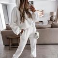 Women's Sweatshirt Tracksuit Pants Sets Solid Color Sports Outdoor Casual Black Long Sleeve Active Streetwear Hooded Fall Winter