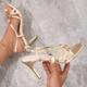 Women's Heels Wedding Shoes Sandals Dress Shoes Sexy Shoes Strappy Heels Daily Club Wedding Heels Wedding Sandals Bridal Shoes Buckle Lace-up Stiletto Heel Pointed Toe Elegant Fashion Sexy PU Buckle