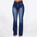 Women's Jeans Normal Denim Dark Blue Light Blue Comfort Natural Full Length Casual Daily Wear Spring Fall