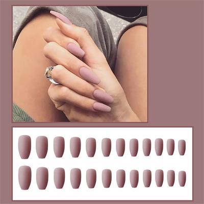 Sensual Scrub Ballet Nail Matte Coffin Nail Wear Nail Nail Piece Trapezoidal Fake Nail Finished Product