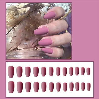 Sensual Scrub Ballet Nail Matte Coffin Nail Wear Nail Nail Piece Trapezoidal Fake Nail Finished Product