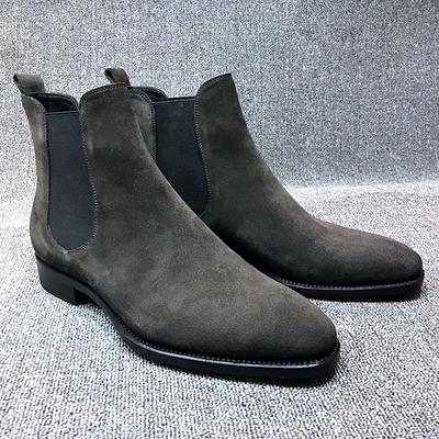 Men's Black Faux Suede Chelsea Boots - Ideal for Formal Occasions, Office Wear, and Evening Events