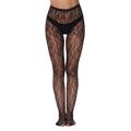 Women's Tights Pantyhose Stockings Tights Butt Lift Leg Shaping High Elasticity Mesh Jacquard Hole Sexy Black One-Size