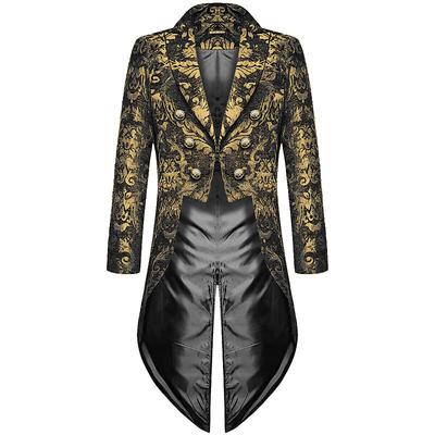 Retro Vintage Medieval Steampunk Coat Jacket Tailcoat Outerwear Prince Nobleman Men's Masquerade Party / Evening Coat