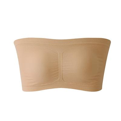 Seamless Bandeau Bra Plus Size Strapless Stretchy Tube Top Bra with Removable Pads for Women Home Outfits