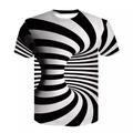 Men's Shirt T shirt Tee Graphic Geometric 3D Round Neck A B C D White Causal Short Sleeve Print Clothing Apparel