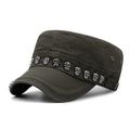 Unisex Skull/Skeleton Studded Punk Army Cap Cool Flat Cap Goth Steampunk Hat Fashion Chic Style