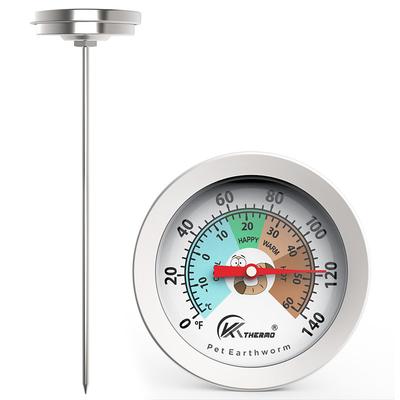 Compost Soil Gardening Thermometer Super-Long Stainless Steel Probe Fertilizer Test Thermometer 50cm