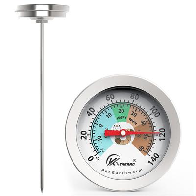 Compost Soil Gardening Thermometer Super-Long Stainless Steel Probe Fertilizer Test Thermometer 50cm