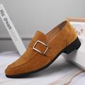 Men's Loafers Slip-Ons Formal Shoes Suede Shoes Monk Shoes Plus Size Business British Daily Office Career Suede Breathable Non-slipping Wear Proof Loafer Black Yellow Brown Spring Fall Winter