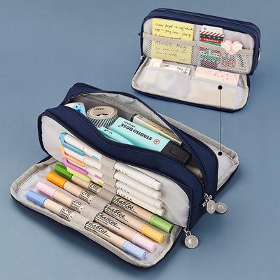Pencil Cases Wear-Resistant Multifunction With Zipper Canvas for School Office Student, Back to School Gift