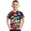 Kids Boys' T shirt Tee Short Sleeve Graphic 3D Print Kid Top Optical Illusion Daily Outdoor Active Streetwear Sports Summer Tee 3-12 Years