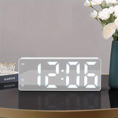 Digital Electronic Alarm Clock Large LED Alarm Clock With Temperature Display 12/24 Hours Snooze USB Plug Or AAA Power Supply Suitable For Bedroom And Living Room (No Batteries And Adapters)