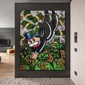 Graffiti art oil painting handmade Artwork Monopoly Classic Vintage painting Fancy Wall Sticker painting For Living Room Bar Decoration Stickers Wall Painting ready to hang or canvas