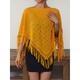 Women's Shrug Crew Neck Crochet Knit Acrylic Tassel Summer Spring Cropped Outdoor Going out Weekend Stylish Casual Soft Sleeveless Solid Color Black White Yellow One-Size