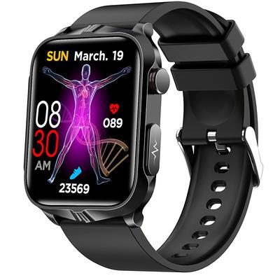 Pulse Physiotherapy ECG Blood Glucose Smart Health Watch Fitness Running Watch Bluetooth Temperature Monitoring Pedometer Compatible with Android iOS Women Men IP68 Waterproof