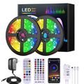 LED Smart Strip Lights 20m RGB Music Sync 12V Waterproof LED Strip 2835 SMD Color Changing LED Light with Bluetooth Controller Adapter for Bedroom Home TV Back Light DIY Decor