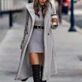 Women's Long Teddy Coat Fall Sherpa Jacket Warm Fleece Daily Going out Button Pocket Buttoned Front Hoodie Casual Solid Color Regular Fit Outerwear Long Sleeve Winter Black Brown Chocolate S M L XL