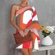 Women's Mini Dress Casual Dress Shift Dress Fashion Casual Outdoor Vacation Daily Loose Fit Floral Geometric Long Sleeve One Shoulder White Orange Summer Spring