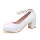 Girls' Heels Flower Girl Shoes Tiny Heels for Teens Christmas PU Little Kids(4-7ys) Big Kids(7years ) Party White Blue Pink Spring Fall