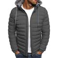 Men's Black Hoodie Bubble Coats Puffer Plain Jackets Winter Warm Quilted Zip Up Outwear Lightweight Padded Puffer Jacket with Hood Solid Jackets Thick Coat Winter Jacket Windproof Climbing Fishing