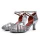 Women's Modern Shoes Party Evening Prom Practice Comfort Shoes Heel Solid Color High Heel Round Toe Buckle Adults' Silver Dark Red Black