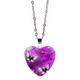 butterfly heart pendant necklace vintage choker glass love heart chain jewelry for women girls (navy)