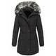 Women's Parka Puffer Jacket Winter Coat Zip up Hooded Coat with Fur Collar Thermal Warm Heated Coat Fall Outerwear with Pockets Classic Long Sleeve Black White