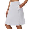 Women's Tennis Skirts Golf Skirts Yoga Skirt Side Pockets 2 in 1 Sun Protection Tummy Control Butt Lift High Waist Yoga Fitness Gym Workout Skort Bottoms Black White Red Spandex Sports Activewear