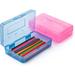 Pencil Box 2 Pack Assorted Color Pencil Case for Kids Pencil Box for Kids Plastic Pencil Box Hard Pencil Case School Supply Box Crayon Box Storage Plastic Box Small Storage Box