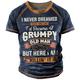 Letter Graphic Prints Sports Designer Casual Men's Unisex 3D Print T shirt Tee Slogan T Shirts Grumpy Old Man T Shirt Outdoor Street Daily T shirt Black Blue Purple Short Sleeve Crew Neck Shirt Summer