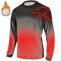 21Grams Men's Downhill Jersey Long Sleeve Mountain Bike MTB Road Bike Cycling Wine Red Yellow Red Gradient Wolf Bike Fleece Lining Breathable Moisture Wicking Quick Dry Polyester Sports Gradient Wolf
