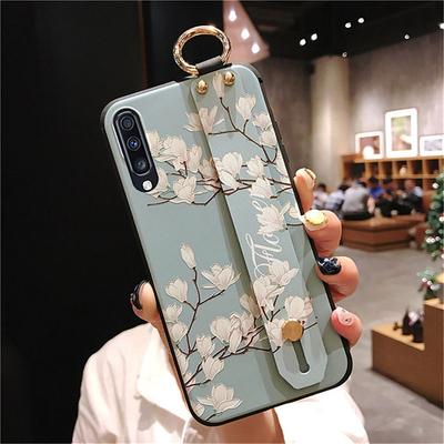 Phone Case For Samsung Galaxy S25 S24 S23 S22 S21 FE S21 Ultra Plus A14 A34 A54 A53 Back Cover Fashion with Wrist Strap Kickstand Flower TPU