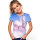 Kids Girls' T shirt girls western tee Short Sleeve Rainbow 3D Print Horse School Daily Outdoor Active Basic 3-12 Years / Summer