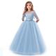 Kids Little Girls' Dress Floral Lace Solid Color Party Wedding Evening Hollow Out Princess White Blue Purple Lace Tulle Maxi Swing Mesh Dress Short Elbow Sleeve Flower Vintage Gowns Dresses 3-14 Years