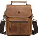 Men's Crossbody Bag Shoulder Bag Messenger Bag Nappa Leather Cowhide Daily Zipper Light Brown Coffee