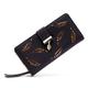 Women's Clutch Wallet Coin Purse Credit Card Holder Wallet PU Leather Shopping Daily Holiday Pendant Zipper Hollow-out Leaves Wine Pink Black