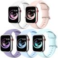 5 Pack Sport Band Compatible with Apple Watch band 38mm 40mm 41mm 42mm 44mm 45mm 49mm Men Waterproof Adjustable Soft Silicone Strap Replacement Wristband for iwatch Series Ultra 8 7 6 5 4 3 2 1 SE