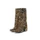 Women's Boots Cowboy Boots Plus Size Fantasy Shoes Party Solid Color Knee High Boots Winter Sequin Chunky Heel Round Toe Fashion Sexy PU Black Pink Blue