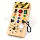 Montessori Busy Board For Toddlers With 8 LED Light Switches Sensory Toy Light Switch Toy Travel Toy For Babies And Toddlers Over 1 Years Old